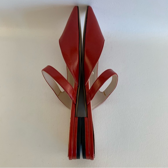 Zara Red Leather Pointed Toe Flats - Picture 5 of 7